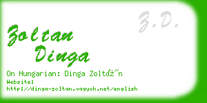 zoltan dinga business card